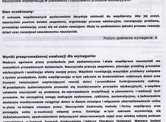 Ewaluacja w naszej placówce